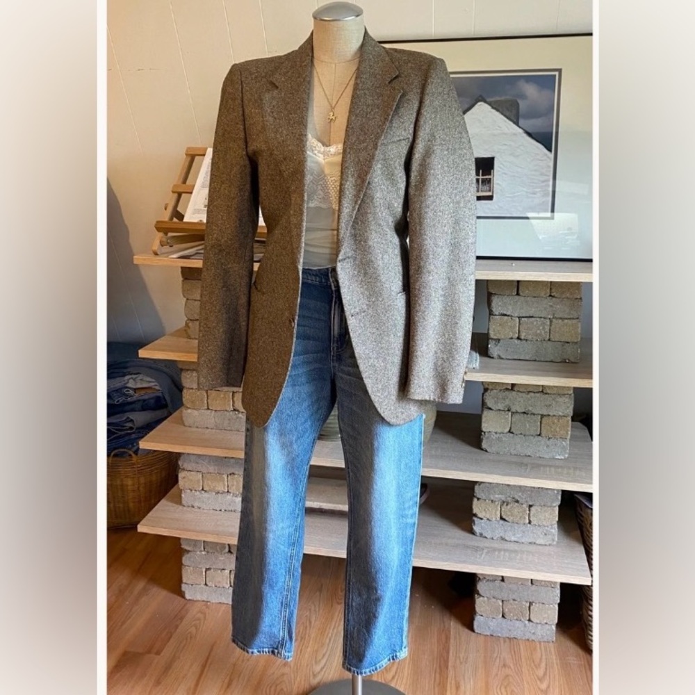 Yves Saint Laurent YSL vintage Brown Tweed Sport Coat Jacket Blazer - Picture 2 of 14